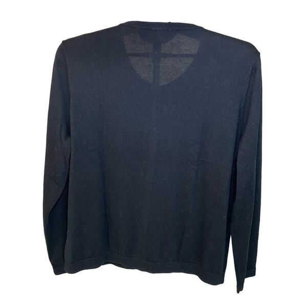 Talbot’s Rhinestone Champagne Pop  Black Button Cardigan Sweater Size XL Petite - Picture 3 of 10